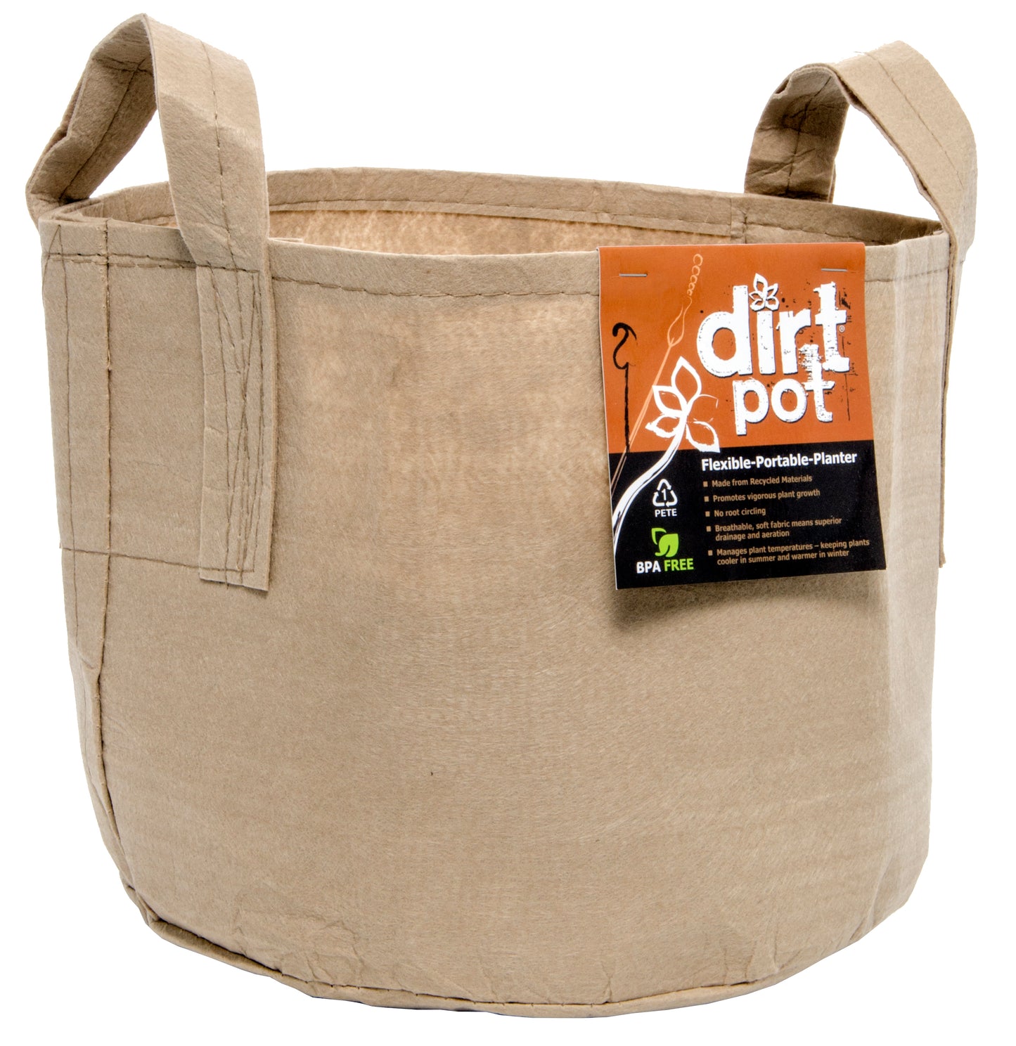 Dirt Pot Tan 10 Gal w/Handle (10/pk)