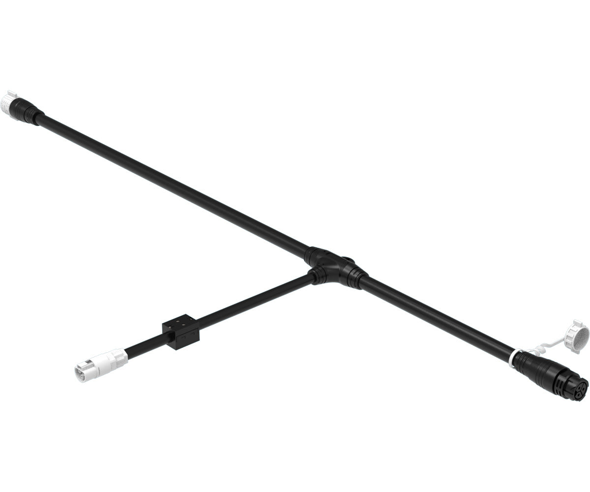 PTB AC Power T Cable, 40A M25 to EN100, 1-T , Ferrite, 6.0'